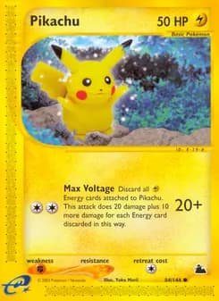 Pikachu card in English