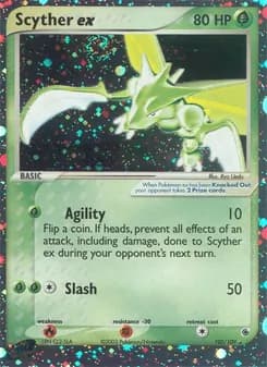 Scyther ex card in English