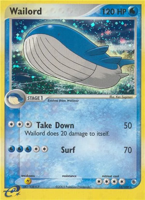 Wailord card in English