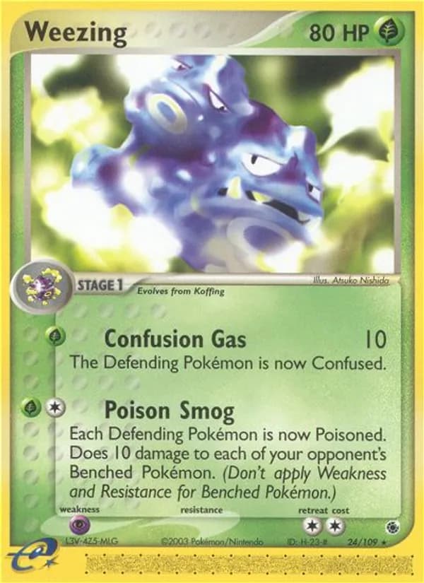 Weezing card in English