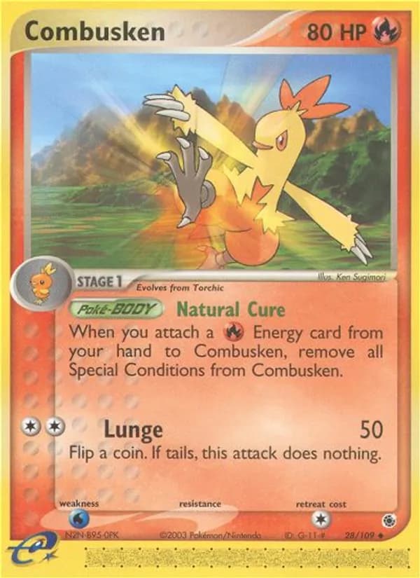 Combusken card in English