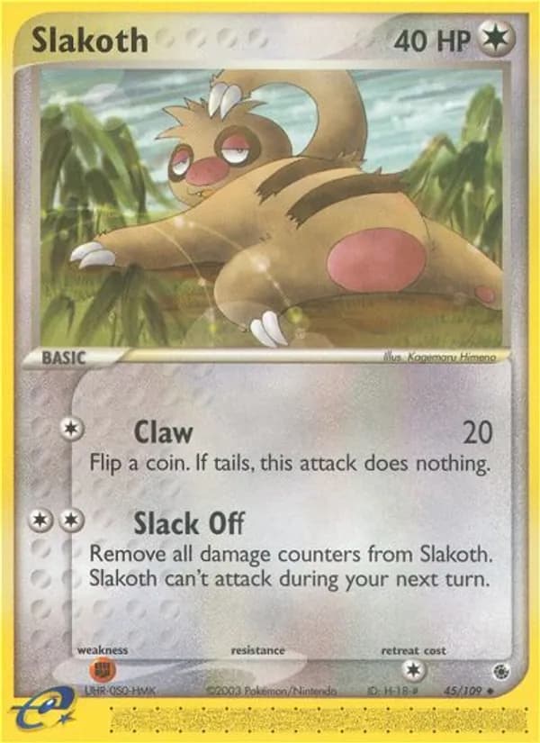 Slakoth card in English