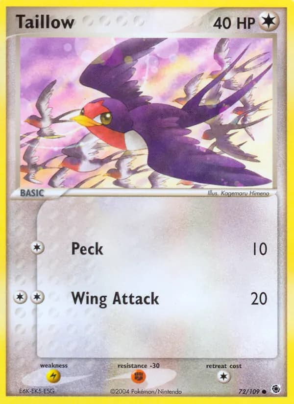 Taillow card in English