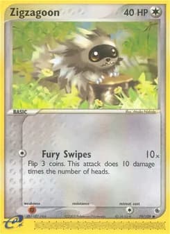 Zigzagoon card in English