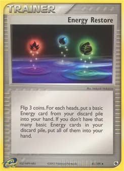 Energy Restore card in English