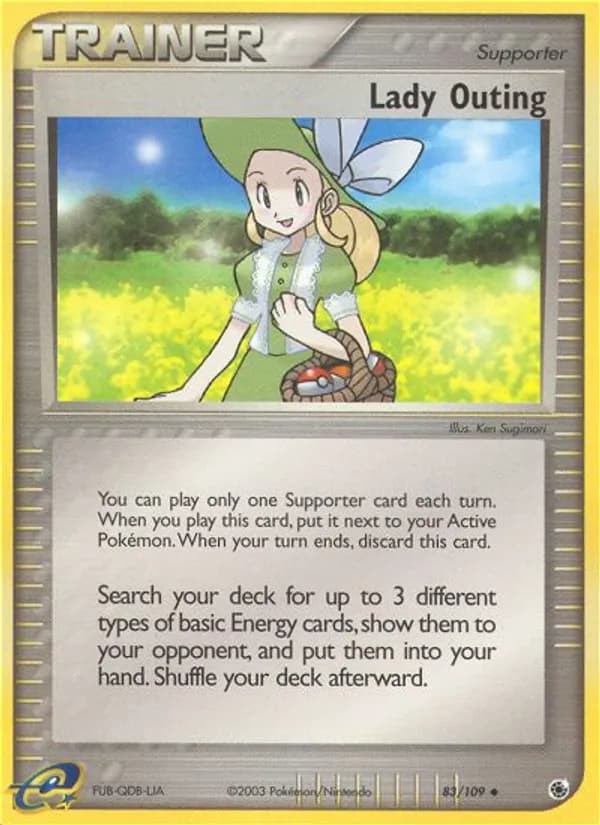 Lady Outing card in English