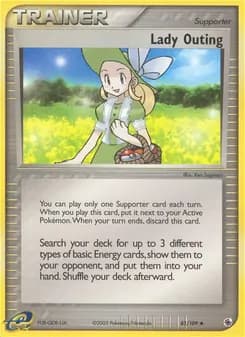 Lady Outing card in English