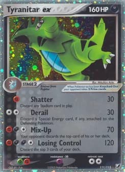 Tyranitar ex card in English