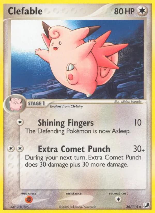 Clefable card in English