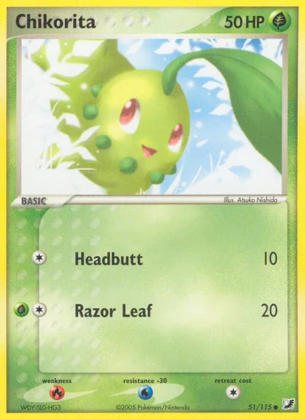Chikorita card in English