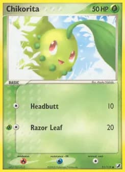 Chikorita card in English