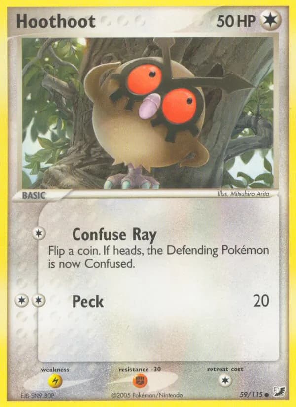 Hoothoot card in English