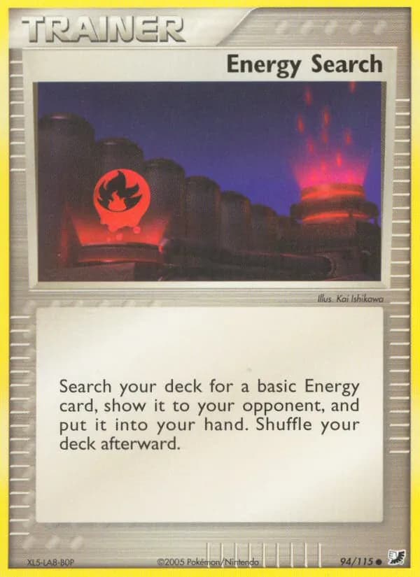 Energy Search card in English