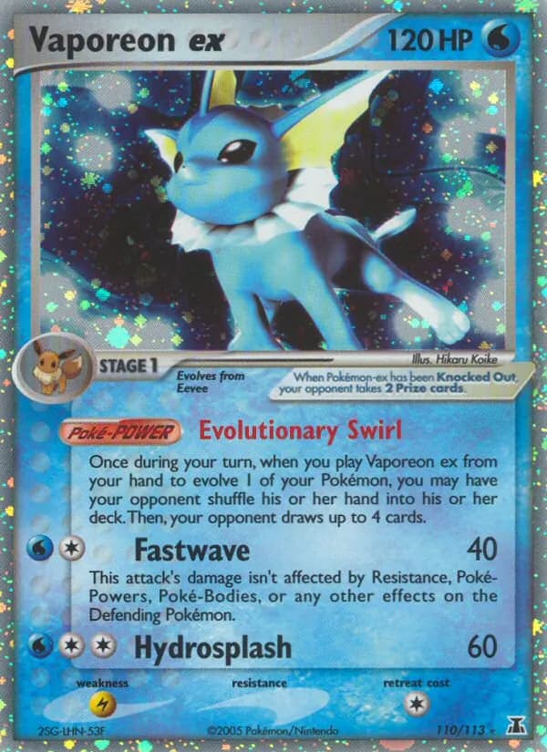 Vaporeon ex card in English