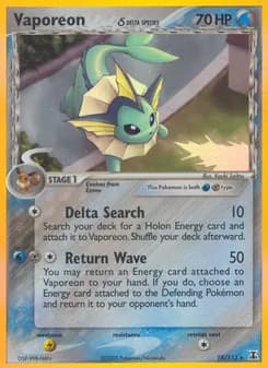 Vaporeon δ card in English