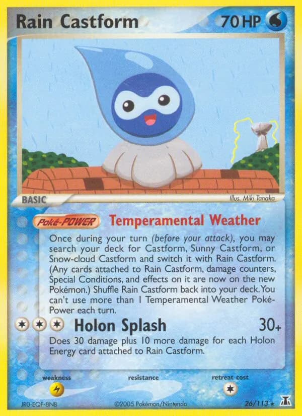 Rain Castform card in English