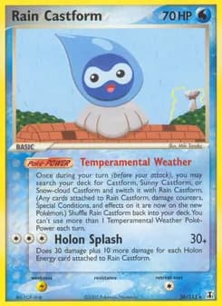 Rain Castform card in English