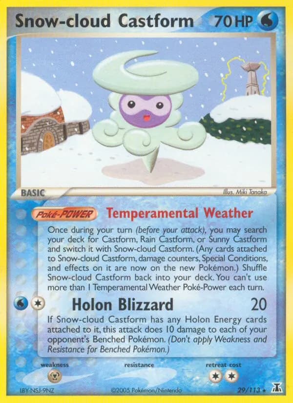 Snow-cloud Castform card in English