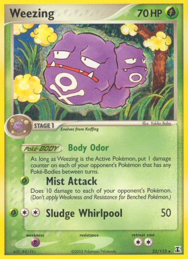Weezing card in English