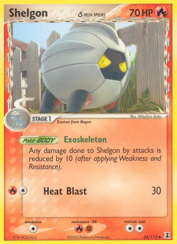 Shelgon δ card in English