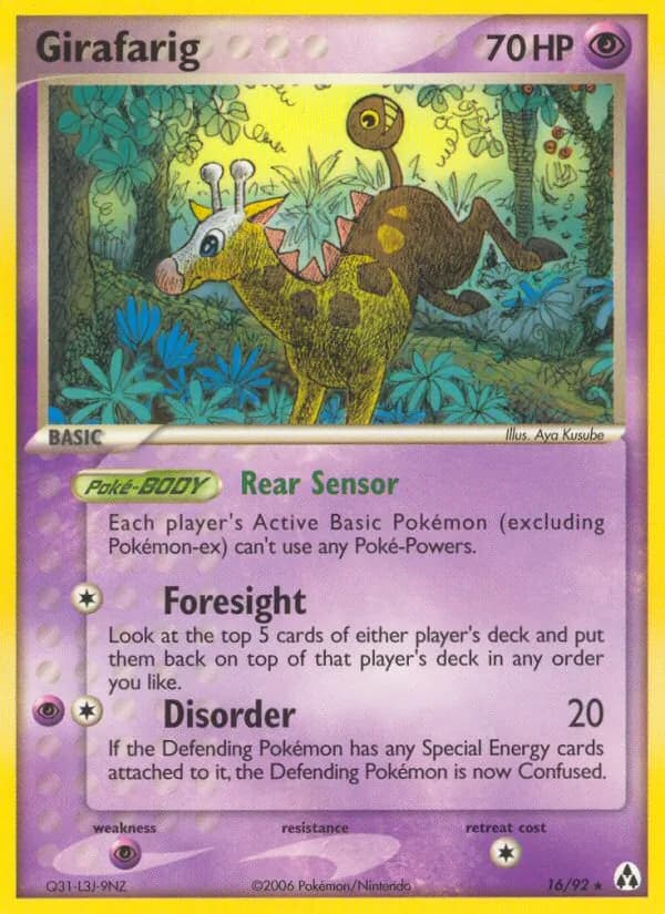 Girafarig card in English