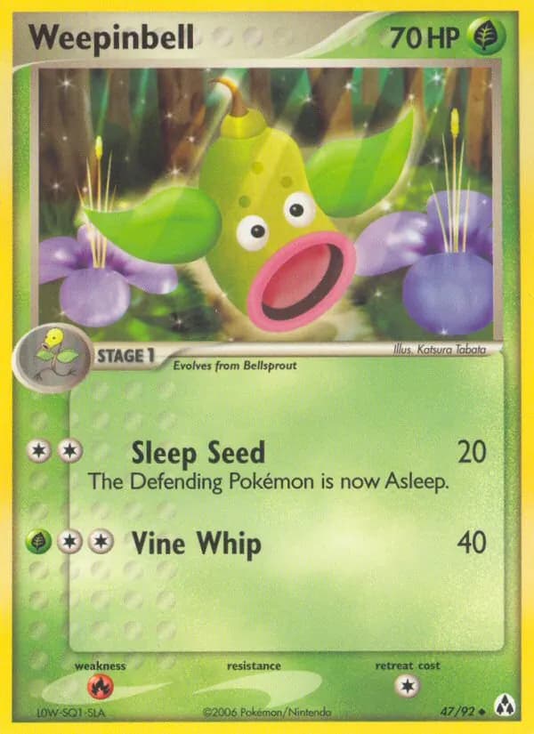 Weepinbell card in English