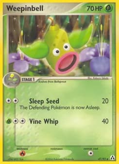 Weepinbell card in English