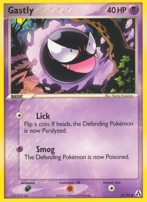 Gastly card in English