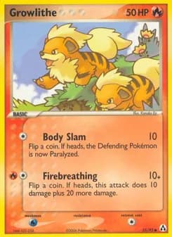 Growlithe card in English