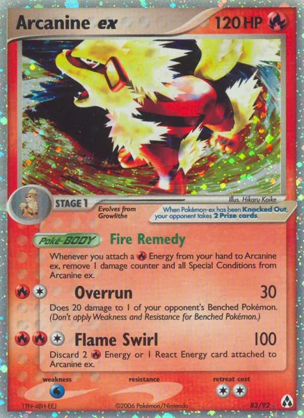 Arcanine ex card in English