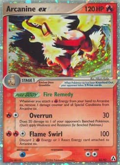Arcanine ex card in English