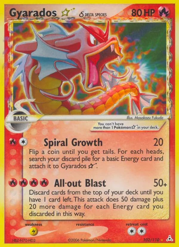 Gyarados ☆ δ card in English