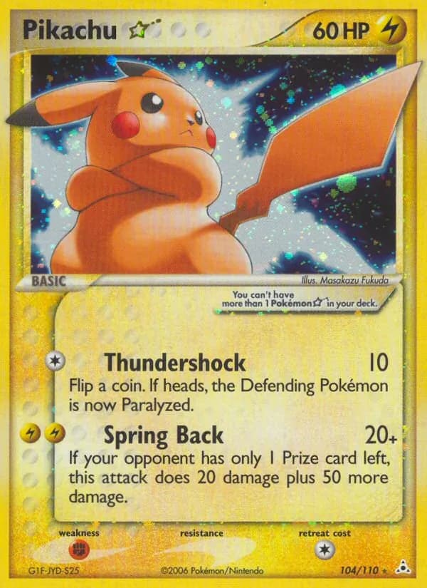 Pikachu Star card in English
