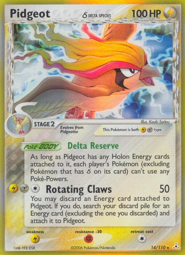 Pidgeot δ card in English