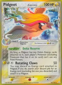 Pidgeot δ card in English