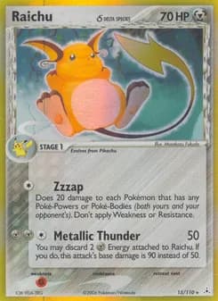 Raichu δ card in English