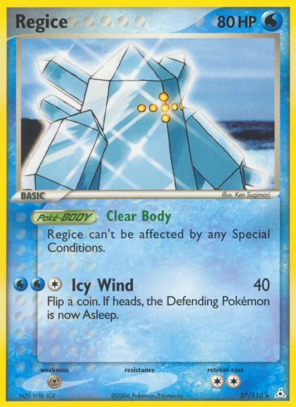 Regice card in English