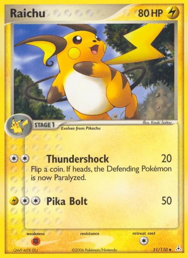 Raichu card in English