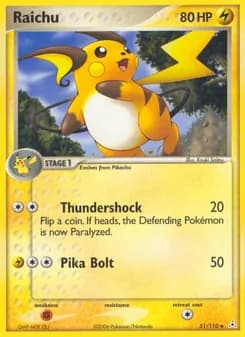 Raichu card in English