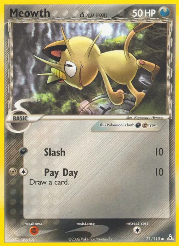 Meowth δ card in English