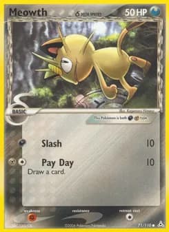 Meowth δ card in English