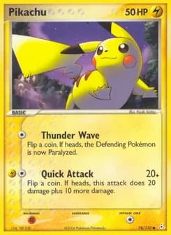 Pikachu card in English