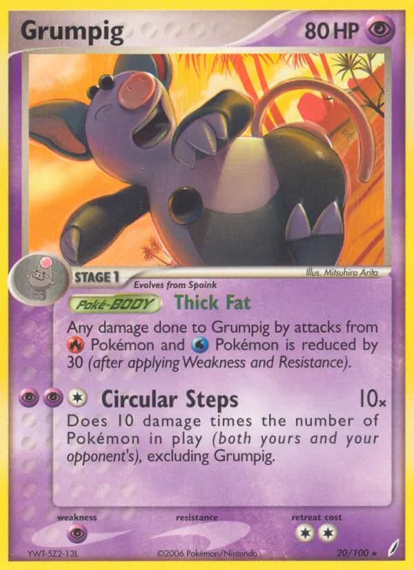 Grumpig card in English