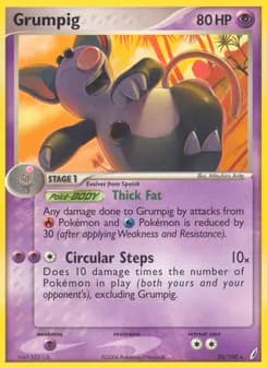 Grumpig card in English