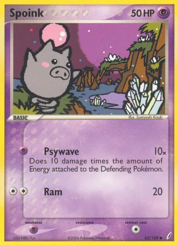 Spoink card in English