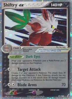 Shiftry ex card in English