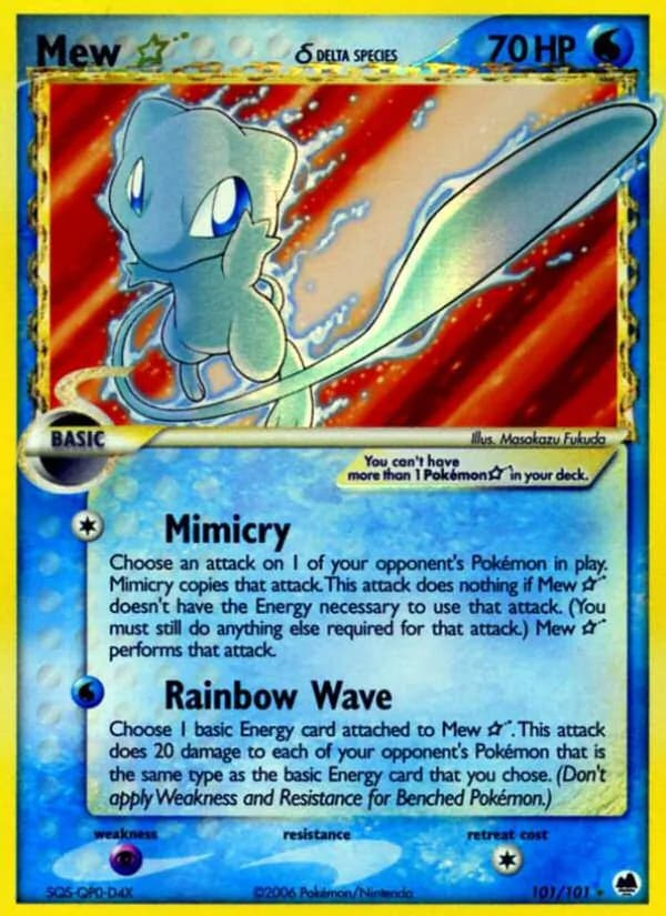 Mew ☆ δ card in English