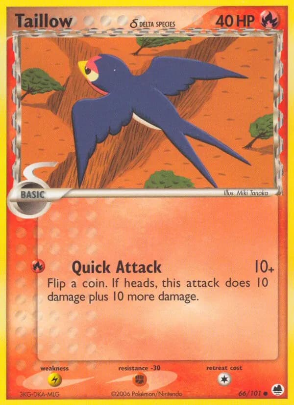 Taillow δ card in English