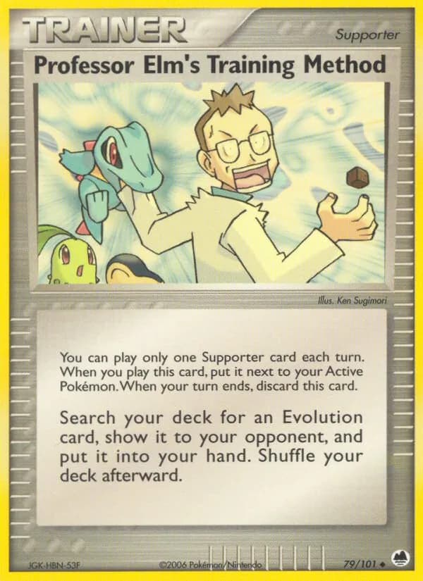 Professor Elm's Training Method card in English