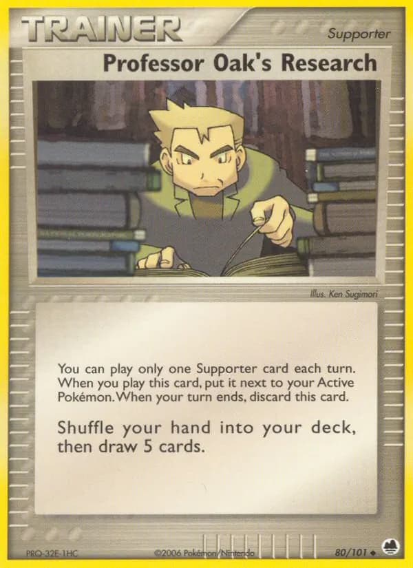 Professor Oak's Research card in English